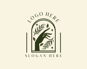 Scent - Skincare Hand Leaf logo design