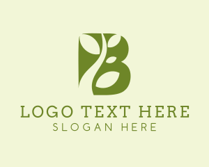 Plant - Organic Vine Letter B logo design