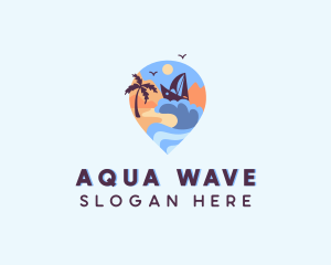 Ocean Wave Travel Boat logo design