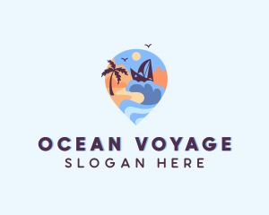 Ocean Wave Travel Boat logo design