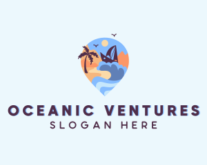 Ocean Wave Travel Boat logo design