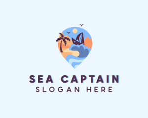 Ocean Wave Travel Boat logo design