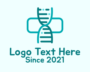 Dna Strand - Blue Genetics Cross logo design