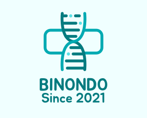 Dna Chromosome - Blue Genetics Cross logo design
