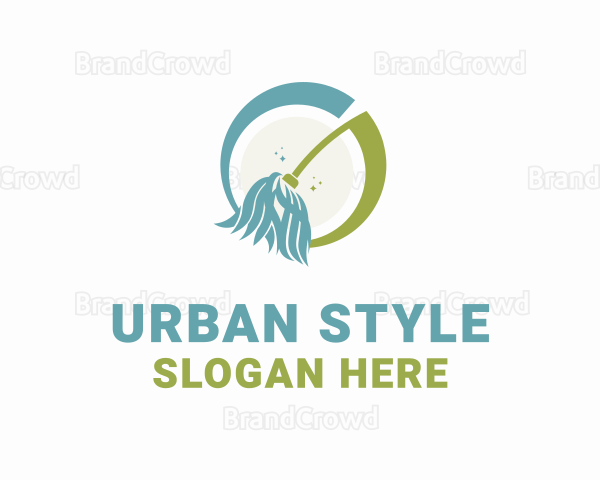 Cleaning Broom Mop Logo