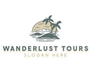 Island Coast Palm Tree logo design