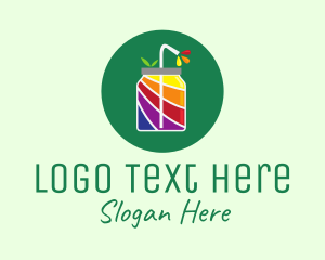 Straw - Tropical Juice Drink Jar logo design