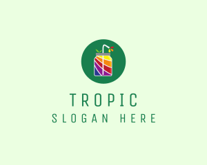 Tropical Juice Drink Jar logo design