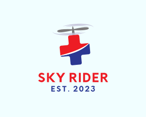 Helicopter - Flying Medical Ambulance logo design