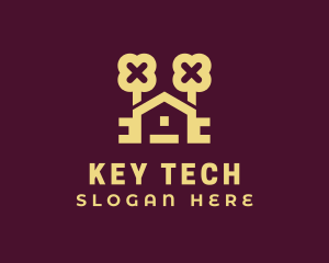 Yellow House Key logo design