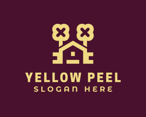 Yellow House Key logo design