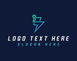 Electric - Lightning Power Plug logo design