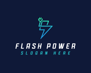 Lightning Power Plug  logo design