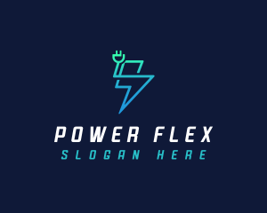 Lightning Power Plug  logo design