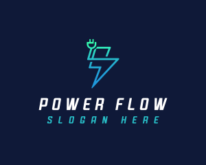 Lightning Power Plug  logo design