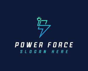 Lightning Power Plug  logo design