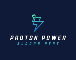 Lightning Power Plug  logo design