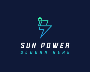 Lightning Power Plug  logo design