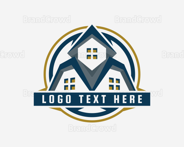 House Roofing Construction Logo