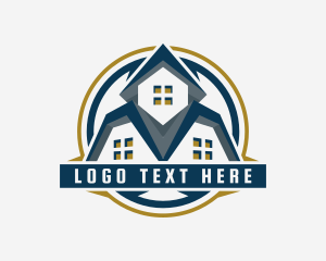 Subdivision - House Roofing Construction logo design