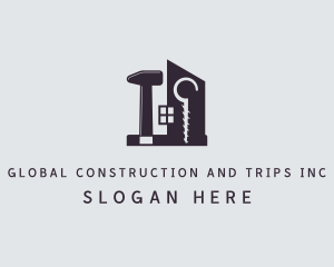 Drill - House Tools Construction logo design