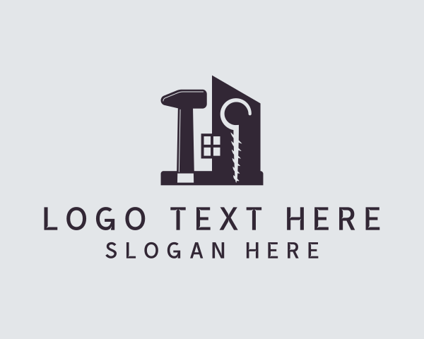 Carpentry - House Tools Construction logo design