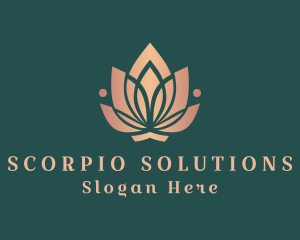 Yoga Meditation Flower logo design