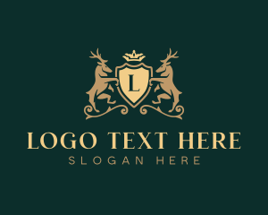 Luxury - Upscale Deer Heraldry logo design