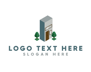 3d - Modern Building Letter I logo design