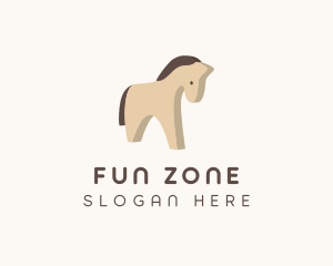 Playtime - Isometric Horse Toy logo design