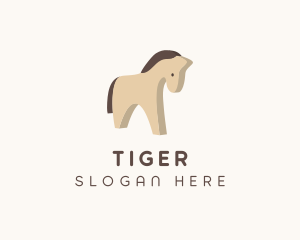 Petting Zoo - Isometric Horse Toy logo design