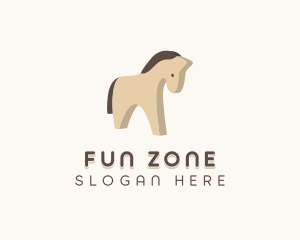 Playtime - Isometric Horse Toy logo design