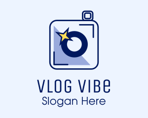 Vlogging - Camera Sparkle Flash logo design