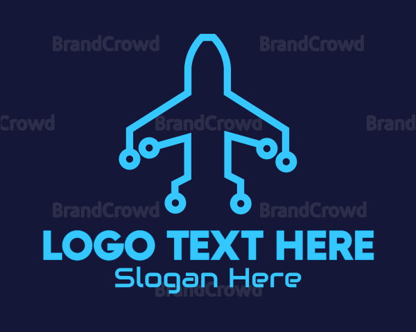 Blue Airplane Tech Logo
