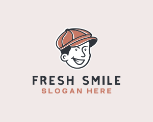 Smiling Retro Boy Logo