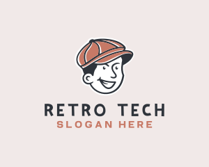 Smiling Retro Boy logo design