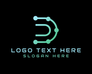 Digital Tech Modern Letter D Logo