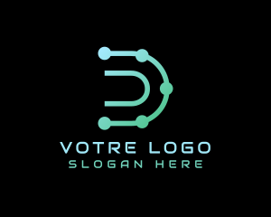 Digital Tech Modern Letter D Logo