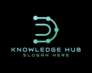 Learn - Digital Tech Modern Letter D logo design