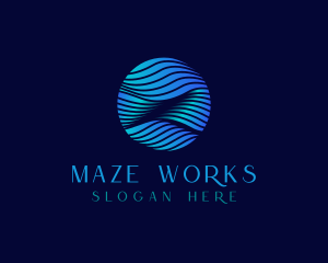 Wave Line Sphere Corporate logo design