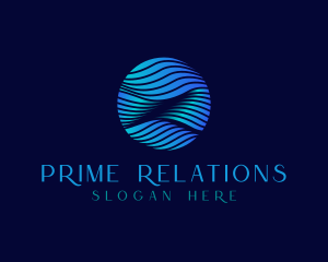 Pr - Wave Line Sphere Corporate logo design