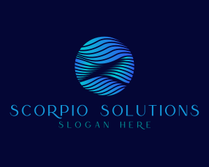 Wave Line Sphere Corporate logo design