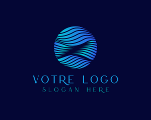 Pr - Wave Line Sphere Corporate logo design