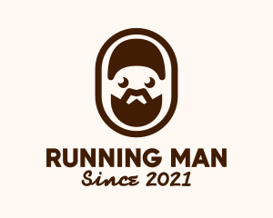 Abraham Lincoln - Brown Bearded Man Badge logo design