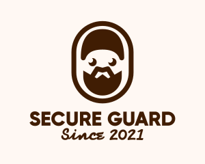 Guy - Brown Bearded Man Badge logo design