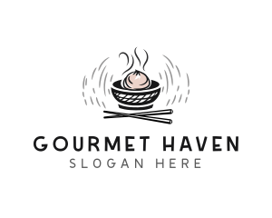 Dim sum Food Restaurant logo design