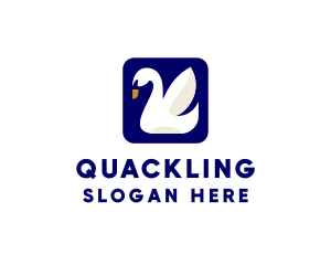 Duckling - Swan Bird App logo design