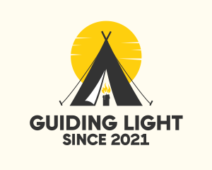 Candle Camp Teepee logo design