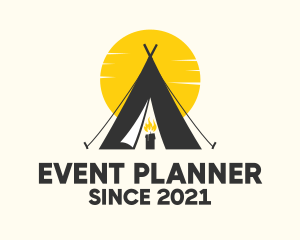 Camping - Candle Camp Teepee logo design