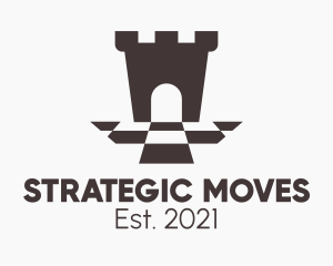 Tactic - Rook Chess Castle logo design